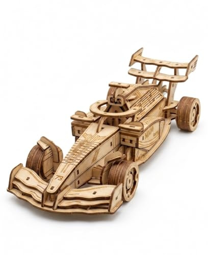 NiXiM 3D puzzle RACING FORMULA puzzle 3D in legno, ruote girevoli, tecnologia di taglio laser, modello di auto in legno fai da te