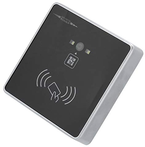 SUNGOOYUE Kartenleser mit QR- und Barcode-Scanner, 125-kHz-EM-Karte, Wiegand-kompatibel, Konstruktion aus Zinklegierung, für Zugangskontrollsysteme (Ausweis)