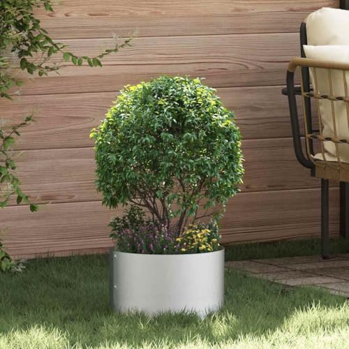 Frdhee Pflanzkübel Groß Außen Pflanztopf,Gartenblumentopf Silber 30 x 30 x 20 cm Verzinkter Stahl,Balkonkasten für Innenhof,Garten und Terrasse Dekoration