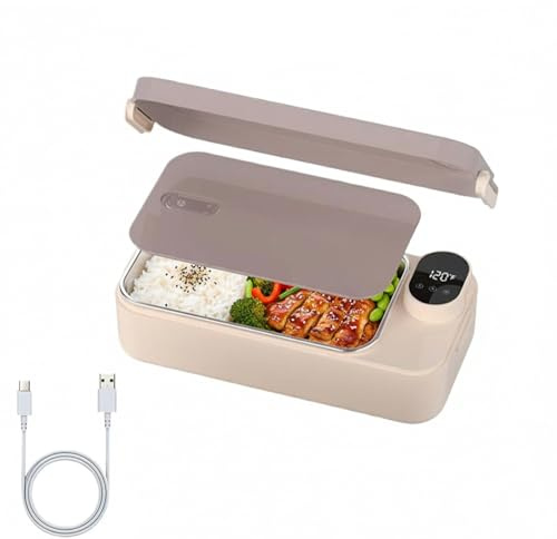 xadsiklan Lonchera calentada, calentador portátil recargable | lonchera eléctrica inalámbrica con recipiente de acero inoxidable - para niños, chicos, adultos, hombres, mujeres, trabajo, viajes