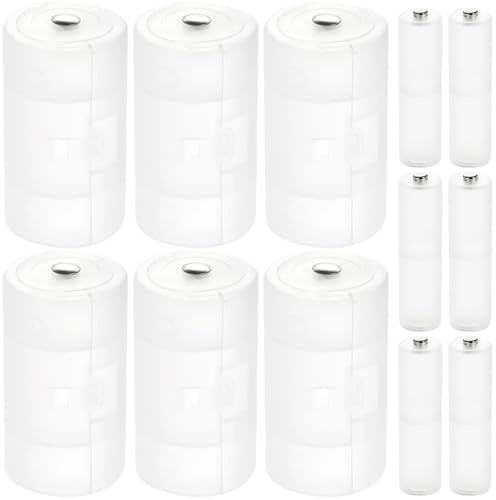 HAAMNING7 AA to D Battery Converter Case & AAA to AA Battery Adapter, AA to D Size Battery Adapter Holder Storage Box for Flashlight (6 Pack)