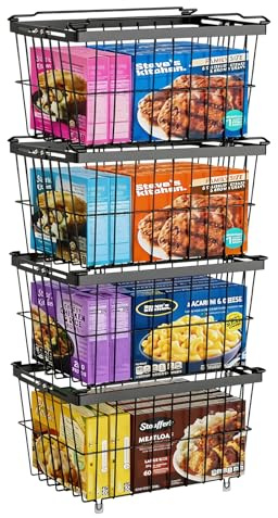 Gefriertruhe Körbe Stapelbar 4er Set,Erweiterbar für 5-9 Kubikfuß