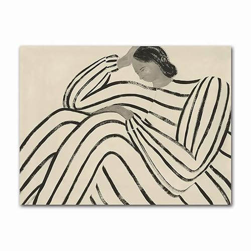 LHHJF LJHFA Klassisches abstraktes Sofia Lind Poster Geometrische Kurven Leinwandgemälde Sofia Lind Wandkunst und Drucke Wohnkultur Bild 40x60cmx1 Ohne Rahmen