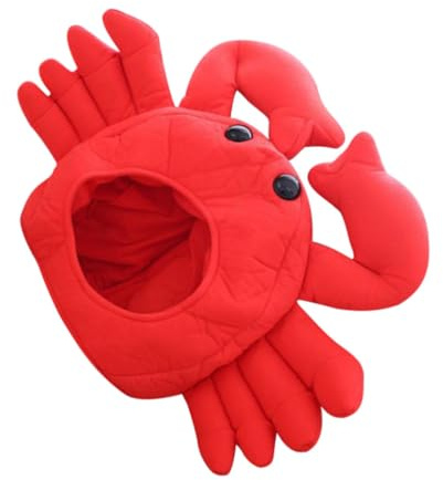 OFFIGAM Verstellbare Rote Krabben Cartoon Hut aus Plüsch Lustige Cosplay Kopfbedeckung für Erwachsene nicht Leicht zu Verrutschen als Party Fotorequisite