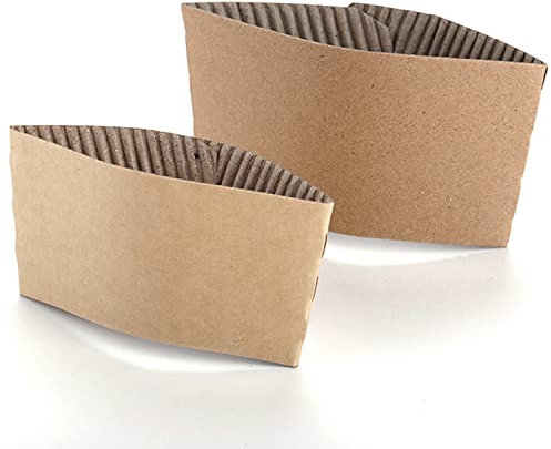 Luckypack 500 Piece Cup Sleeve Corrugated Jacket Cafe Drink Disposable Paper Coffee Cup Sleeves Reusable Holder Cardboard For Hot Drinks, 12 oz./16 oz./20 oz.