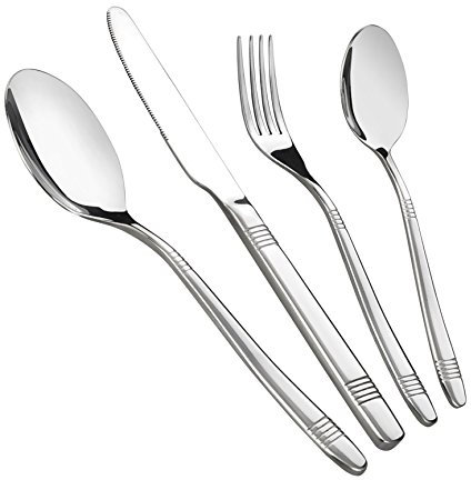 Bblie 32 pièces Ensemble de couverts en acier inoxydable, Service pour 8