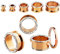 Flesh Tunnel rosegold Chirurgenstahl 2er Set Piercing Ohrdehner Ohrplug Glitzer 12mm