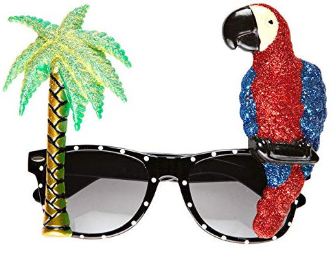 PARTY DISCOUNT Brille Tropicana, mit Palme und Papagei