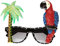 PARTY DISCOUNT Brille Tropicana, mit Palme und Papagei