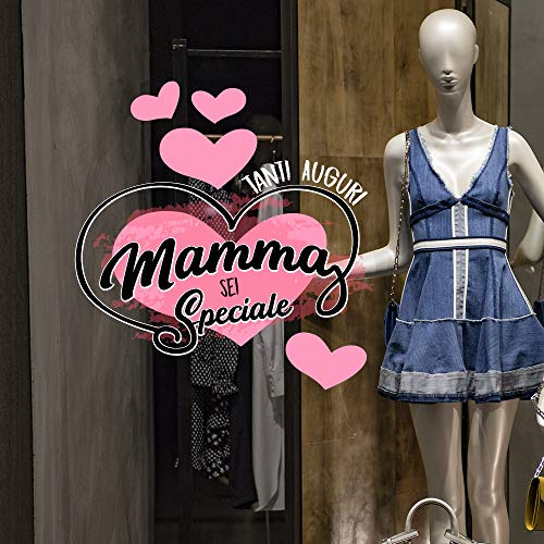 Kina UVFM0011 Fensterglas Mamma auf transparentem PVC - Maße 50 x 40 cm - Deko-Aufkleber für Schaufenster von Negozi