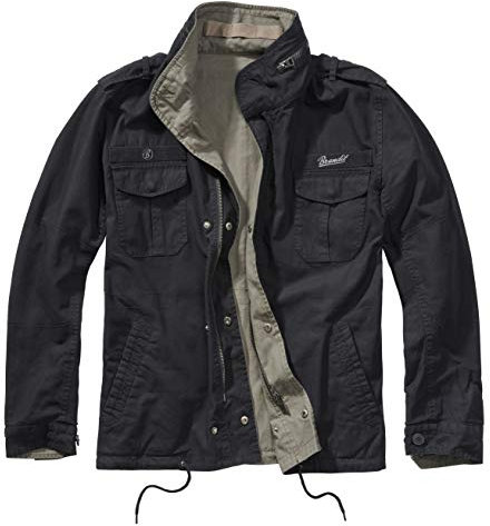 Brandit Twister Reverse Vintage Jacket, schwarz/Oliv, Größe L