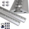 2 Stück je 2 m Airlineschiene halbrunde Form aus Aluminum mit Bohrungen inkl. 10 Stück Kunststoff Fitting und 4 Stück Endkappe | Ladungssicherung für LKWs, Anhänger, Wohnmobile | eloxiert | 1975mm