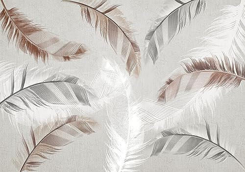 STROXTH WALLPAPER Papier Peint Panoramique Plume Sur Mesure Paysage Noir Et Blanc Effet 3d Rétro Peint Main Plumes Colorees Chambre Adulte Salon Enfant Decoration Murales Poster Geant Mural