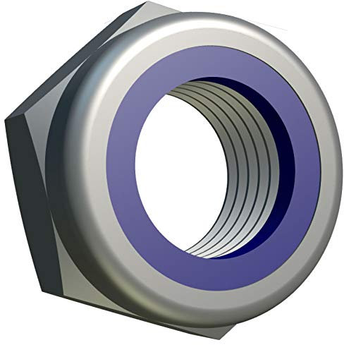 M6 Dadi Di Acciaio Legato Zincato (25 Pezzi) Antisvitamento Autobloccante Con Nylon Inserti E Zinco Rivestimelio - Dado Flangiato Di Bloccaggio ISO 10511 DIN 985 (6mm Ø)