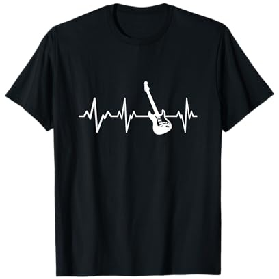 Guitare Électrique Battement De Cœur Cadeau Rock Guitariste T-Shirt