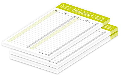 PRICARO EinkaufslisteTypo, limette, A5, 3 Stück