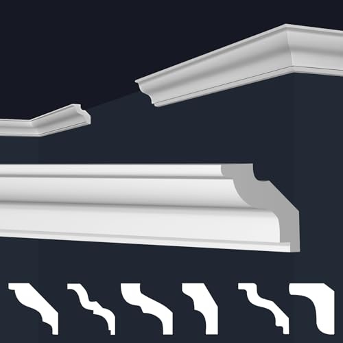 MARBET DESIGN Stuckleisten XPS Styropor weiß - Deckenleisten Stuck Decken Styroporleisten E-Leisten - (260 Meter / 1 Packung E-22)