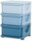 HOMCOM Torre de Almacenamiento Infantil con 3 Cajones Organizador de Juguetes para Niños +3 Años Gran Almacenaje con Asas para Juguetes Ropa Libros 37x37x56,5 cm Azul