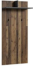 byLIVING Wandpaneele Ben/Garderobe Old Wood braun mit Zwei Kleiderhaken und Hutablage/Flurgarderobe für die Wand/B 60, H 136, T 27 cm