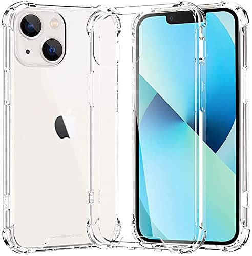 Melomon Case for iPhone 13 Mini, (5.4-inch) 13 Mini Clear Case with Shockproof Bumper, Anti-slip Transparent TPU Cover for iPhone 13 Mini