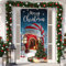 Weihnachten Dekorationen Merry Christmas Tür Abdeckung Weihnachten Süßigkeiten Tasse Haus Hintergrund Banner Haus Weihnachten Türbehang Abdeckungen für Weihnachten Deko, 70,9 x 35,4 Zoll