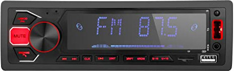 Radio Coche Bluetooth 1 DIN - Control de App - Auto Reproductor Multimedia De MP3: Micrófono Incorporado | Bluetooth Manos Libres Autoradio | Compatible con USB | TF | AUX | FM Sonido Estéreo