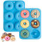 Aichoof Silikon-Donut-Form für 6 Donuts, 2 Stück Lebensmittelqualität LFGB Silikon Bagels Backform, antihaftbeschichtet, spülmaschinenfest, hitzebeständig und mikrowellengeeignet (blau)