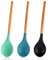 Rührlöffel aus Silikon, mit Holzgriff, antihaftbeschichtet, hitzebeständig, Küchenmischwerkzeuge, Grün, Blau, Schwarz, 3 Stück