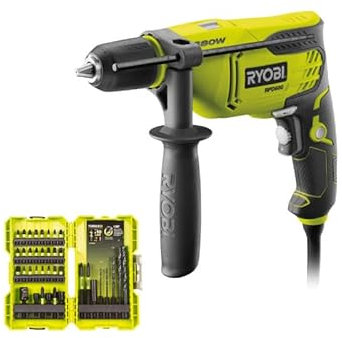 Pack RYOBI - Perceuse à percussion RPD680K - 680W - Coffret empilable impact RAK38DSDI2 38 accessoires perçage-vissage-boulonnage