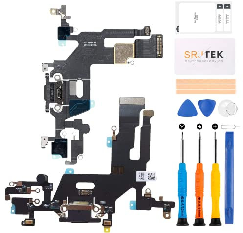 SRJTEK Per iPhone 11 Dock Connector Sostituzione A2221 Porta di Ricarica Cavo Flex Kit di Riparazione Sostituzione
