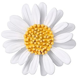 Oenothera Alliage En Email Broches, Fleur Broche, Marguerite Broche, Broche Élégante Fleur, pour Femme Vêtement Broches Accessoires, Adaptées Aux Cadeaux De Mariage De Bal(Blanc)