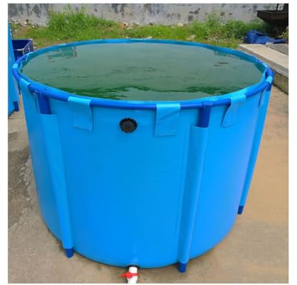 Piscinas Desmontables, Estanque De Peces De Lona con Soporte De Plástico, Redondo Doblar Acuario Grande Estanque De Cría Depósito De Agua para Piscina para Niños, Tamaño Personalizable (Color : Blue