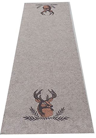 Tischläufer Filz Rudolf beige Hirsch Länge 120cm x 30cm Landhaus