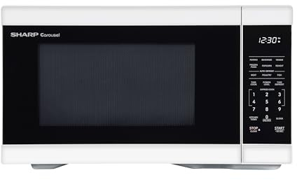 SHARP SMC1161KW Countertop Microwave Oven with Removable 12.4 Carousel Turntable, 1.1 Cubic Feet, 1000 Watt CuFt, White