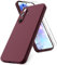Vansdon Cover Compatibile con Samsung Galaxy A55 5G, 2 Pellicola Protettiva in Vetro Temperato, Gomma Gel di Silicone Liquida Antiurto Custodia - Bordeaux