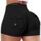 STARBILD Damen Sport Shorts Cargo Scrunch Butt, High Waist Leggings Kurze Push Up, Sommer Workout Hotpants für Gym Fitness Yoga, Cargo - Schwarz M