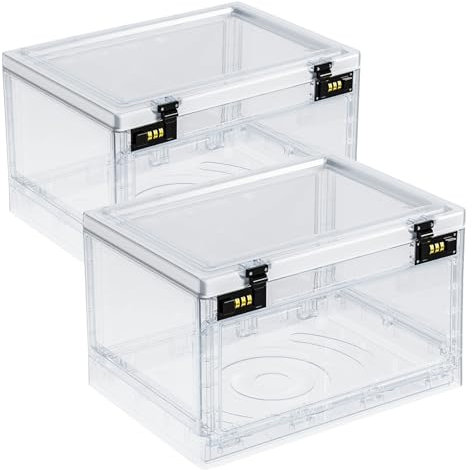 GREELUE Abschließbare Box, Kühlschrank safe, Medizinbox, Aufbewahrungsbox für Süßigkeiten, Spielzeug, Snack und Bürobedarf (Weiß-2)