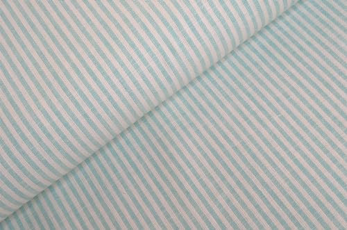 Halbleinen Meterware Streifen - Leinenstoff gestreift - Leinen Baumwolle - Leinengemisch bedruckt - Sommerleinen maritim - Leinengewebe *ab 50 cm, Farbe: 021 mint