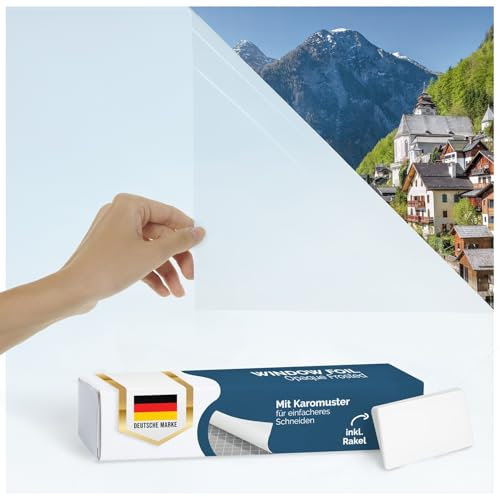 Blumtal Fensterfolie 90x200 cm 2er Set Blickdicht & statisch haftend + Rakel - zuschneidbare Sichtschutzfolie Fenster + UV-Schutz - Milchglasfolie selbstklebend - Sichtschutz Folie Weiß Frosted-Look