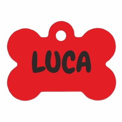 Placa de Identificación Personalizada para Mascotas, Etiquetas de ID Personalizadas para Perros y Gatos, Placa de Identificación para Perro - etiqueta sublimada - aluminio (Rojo)