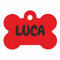 Placa de Identificación Personalizada para Mascotas, Etiquetas de ID Personalizadas para Perros y Gatos, Placa de Identificación para Perro - etiqueta sublimada - aluminio (Rojo)
