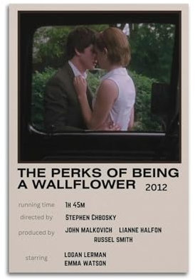 ydhgebn The Perks of Being A Wallflower-Poster, Wandkunst, Cover, Zimmer, Vintage-Poster, dekoratives Gemälde für Schlafzimmer, Wohnzimmer, ästhetisches, elegantes Poster, 30 x 45 cm, ungerahmter Stil
