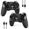 AceGamer 2 Pezzi per Controller PS4, Controller Wireless per PS4/Pro/Slim/PC con impugnatura antiscivolo su entrambi i lati e 2 cavi USB-C (Midnight Black x 2)