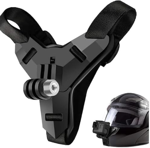 Support de casque de moto avec 1 vis pour GoPro Hero 13/12/11/10/9/8/7/6/5/4/3, pour Osmo Action, Session, SJCAM, AKASO, Campark, Polaroid, YI Action Cam (noir)