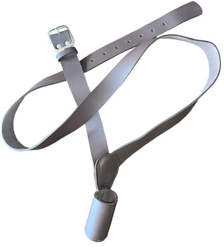 Flag Pole Holder Cross Belt, Right Shoulder Flag Carrier Belt Genuine Leather, Brown, Parade Flag belt with Adjustable strap and Silver-Finished Brass Buckle, For Military, Honour Guards and Army