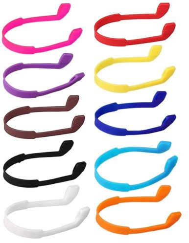 LKTFATD 10 Pack Silicone Glasses Straps, Anti-slip Kids Eyeglasses Sunglasses Strap Glasses Band Holder Eyewear Retainer Elastic Sports Toddlers Glasses Strap (Muti-Color)