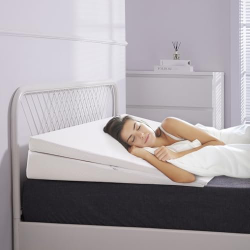 Meulbaty 190x81x19CM Keilkissen für Bett, Memory Schaum Material Stützkissen Kopfkissen für Schlafverbesserung, Groß und Breit Lesekissen, Matratzenkeil Bei Saurem Reflux, Nacken oder Rücken Schmerzen