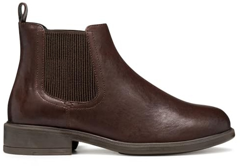 Geox D Catria, Stivale alla Caviglia Donna, Marrone Scuro, 40 EU