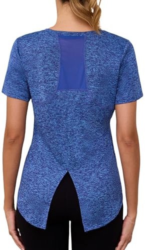 Gyabnw Sport Shirt für Damen Sportshirt Kurzarm Funktionsshirt Gym Oberteil Laufshirt