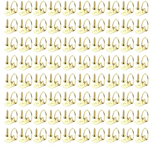 80PCS Attaccaglie per Quadri Con 80 Viti Incluse, Attaccaglie per Quadri, Gancetti Con Viti, Triangolo Anello Gancio Da Parete, Quadri E Decorazioni - Facile Installazione per Ogni Ambiente